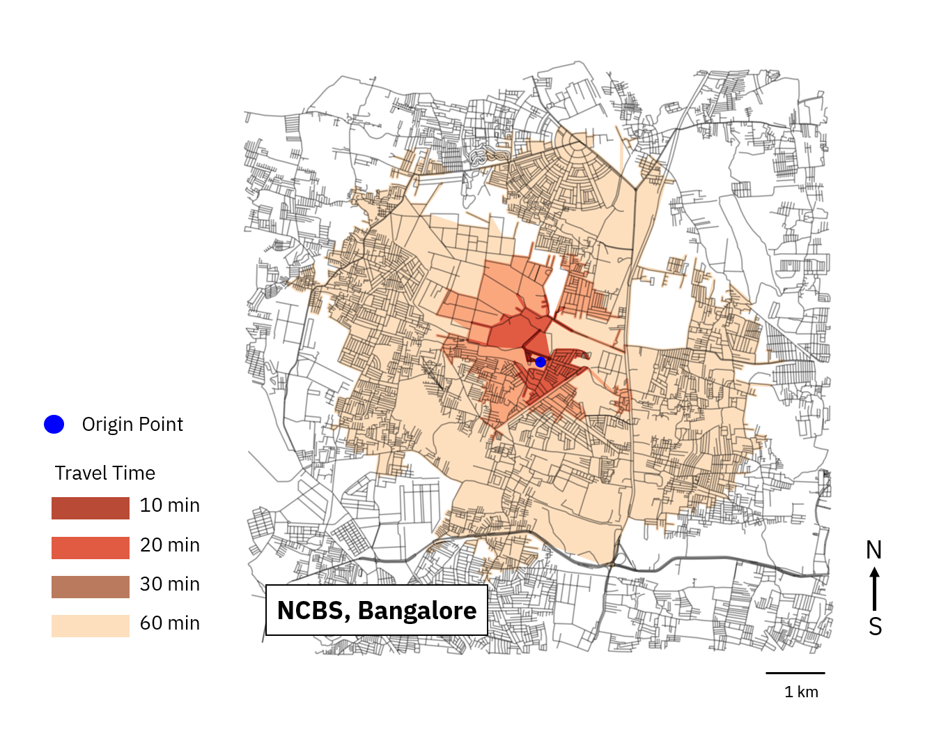Fig 1: Farthest distance from NCBS